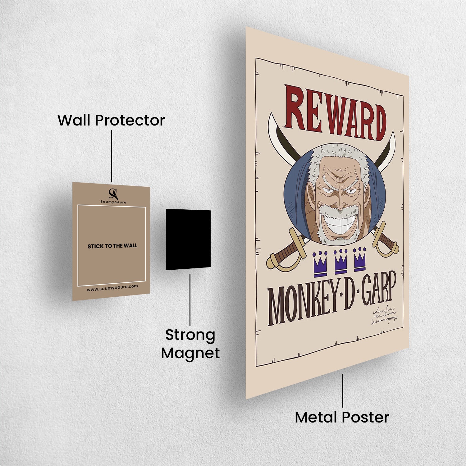 Monkey D. Garp Wanted - One Piece Metal Poster Media 2