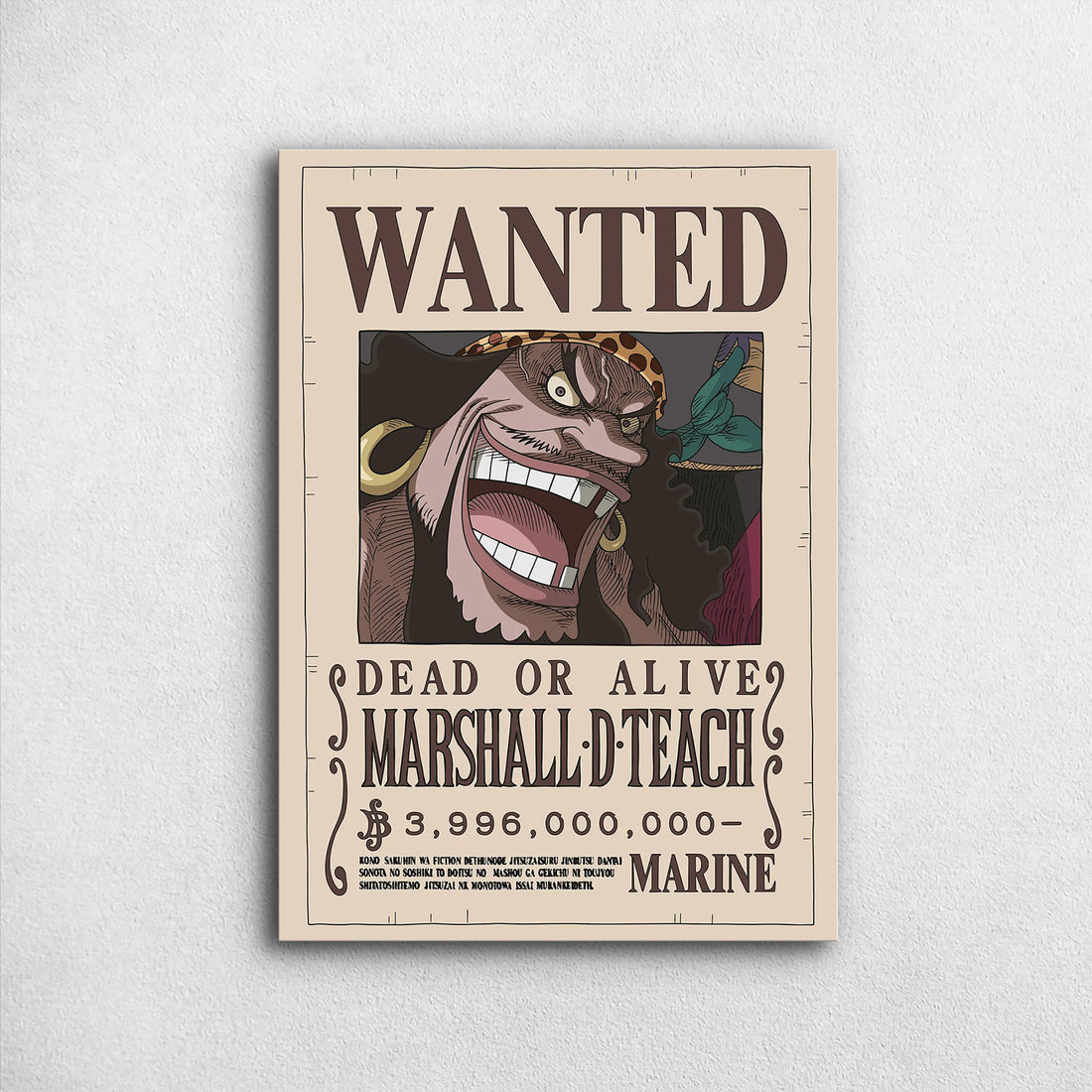 Marshall D. Teach Wanted - One Piece Metal Poster Media 1