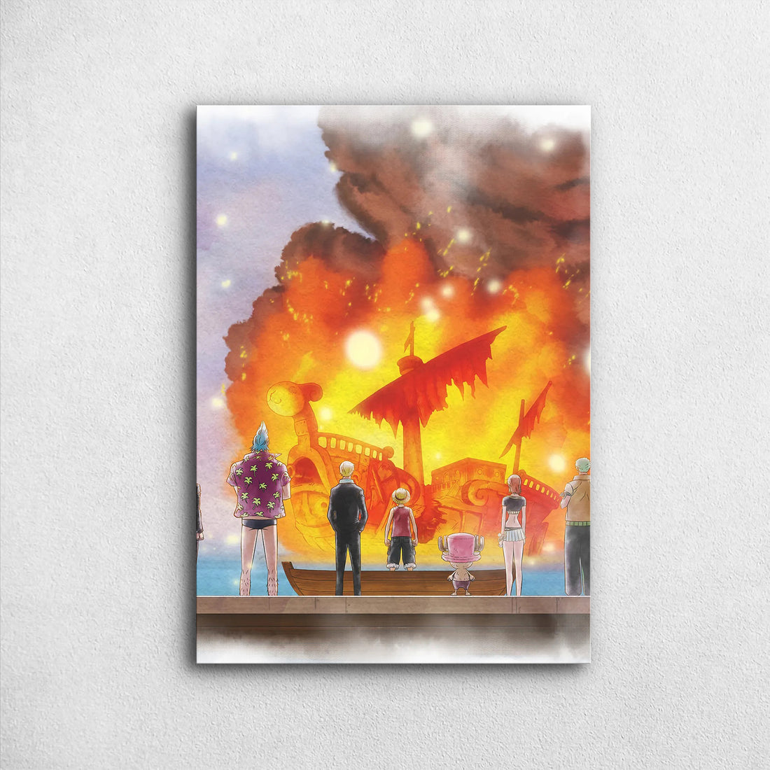 Iconic Watercolor Farewell To Going Merry - One Piece Metal Poster Media 1