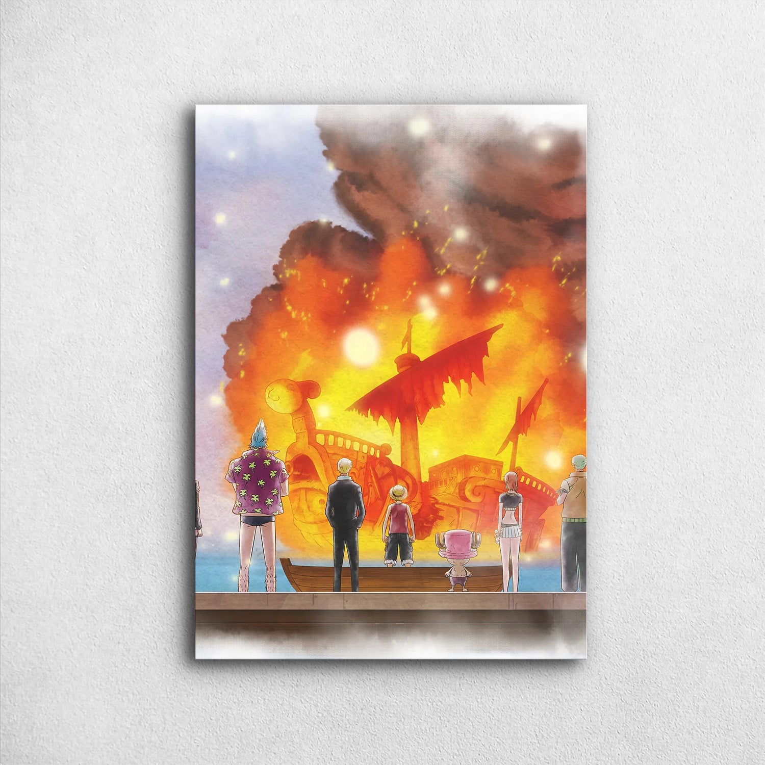 Iconic Watercolor Farewell To Going Merry - One Piece Metal Poster Media 1