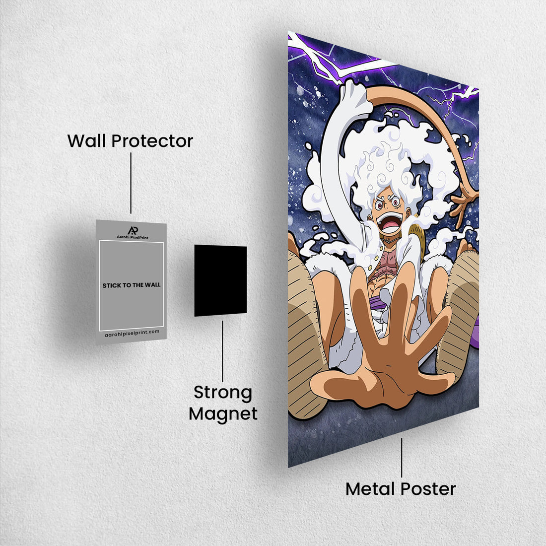 Luffy_ Awakened Gear 5 - One Piece Metal Poster Media 1