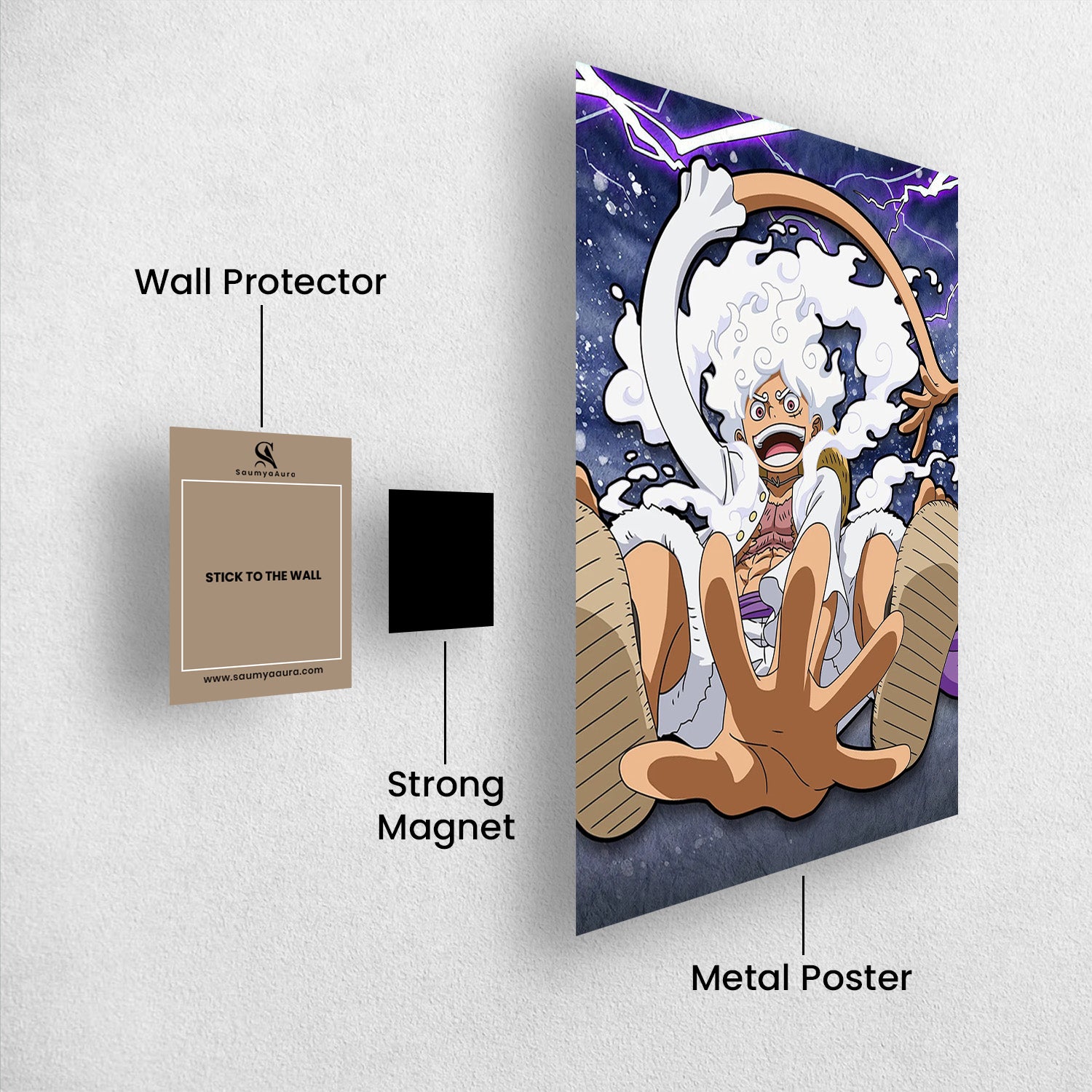 Luffy_ Awakened Gear 5 - One Piece Metal Poster Media 2