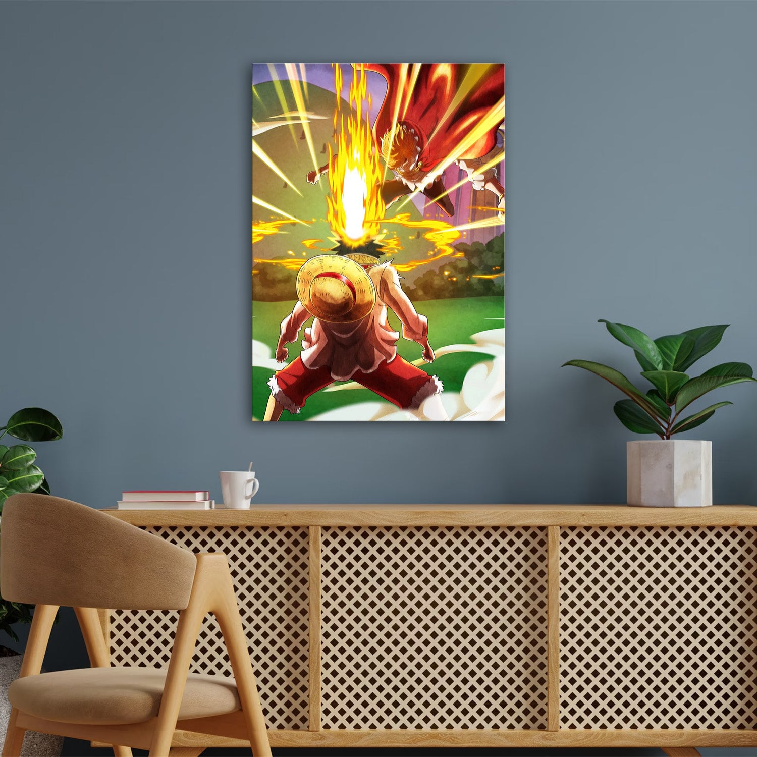 Iconic Painted Luffy vs Sanji - One Piece Metal Poster Media 3