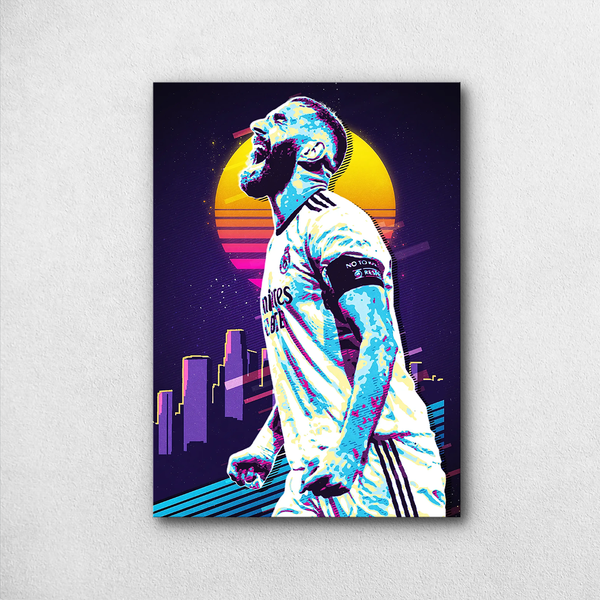 Karim Benzema – Neon Beast Mode | Vaporwave Roar Poster