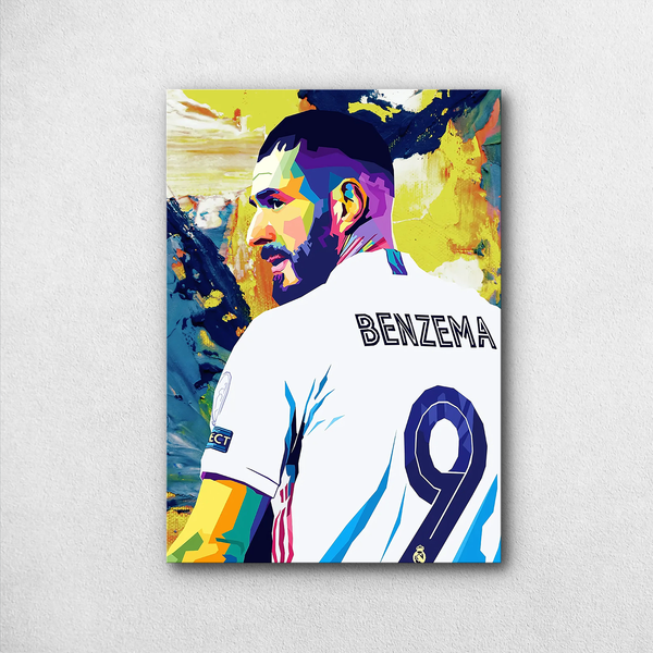 Karim Benzema – The Number 9 Legacy | WPAP Expressionist Poster - Poster by Aarohi PixelPrint