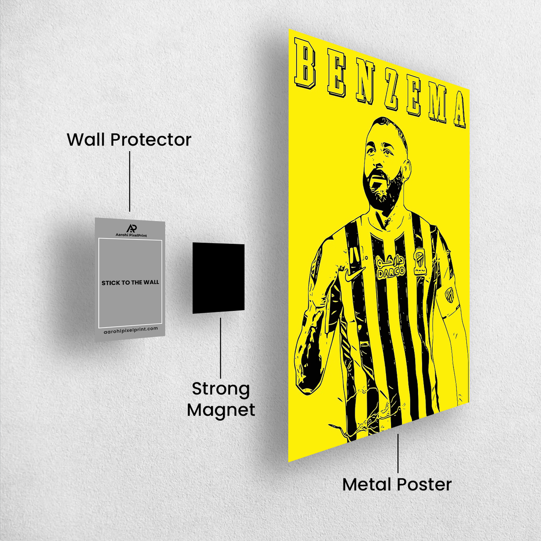 Karim Benzema – The Saudi Strikeforce | Al-Ittihad Graffiti Poster