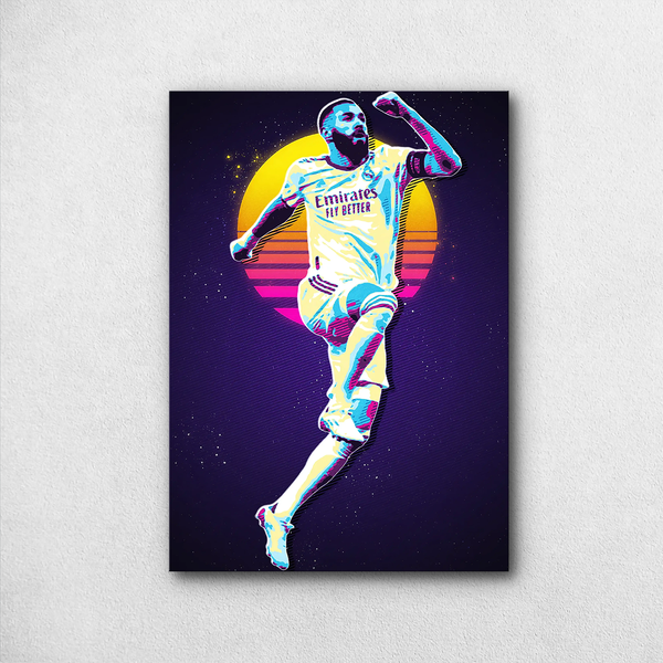 Karim Benzema – Galactic Finisher | Retro Neon Poster