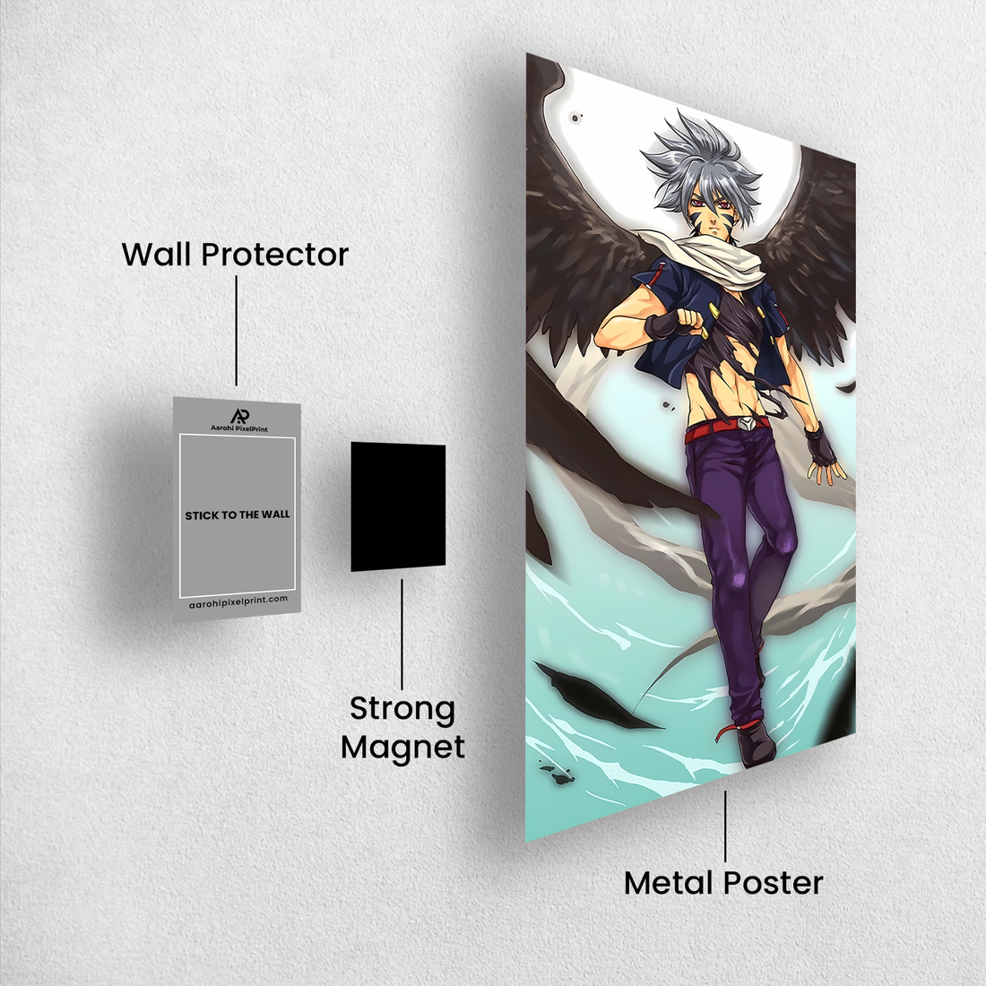 Beyblade Ryuga Dark Wings Metal Poster – Soar with the Shadow Dragon!