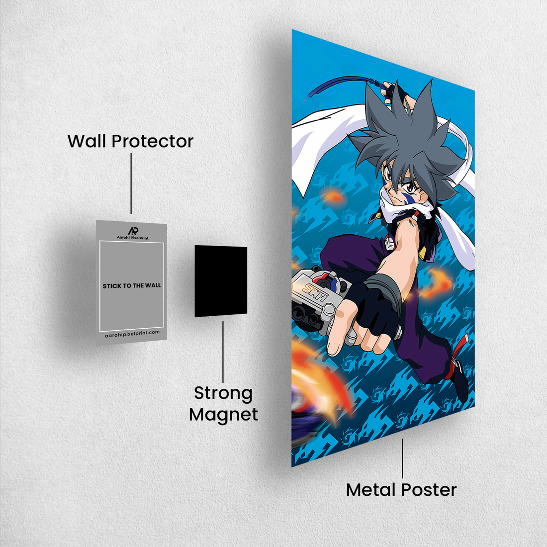 Beyblade Shadow Strike Metal Poster – Let It Rip With Power!