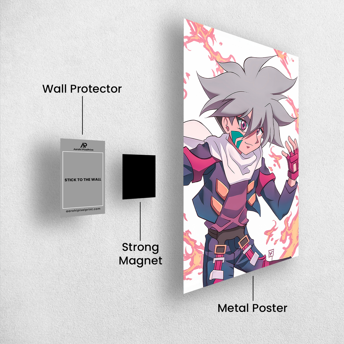 Beyblade Blazing Edge Metal Poster – Unleash the Fighter Within