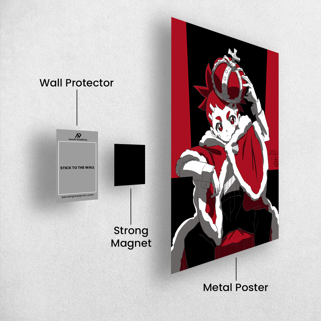 Beyblade The Crowned Champion Aiger Akabane Metal Poster