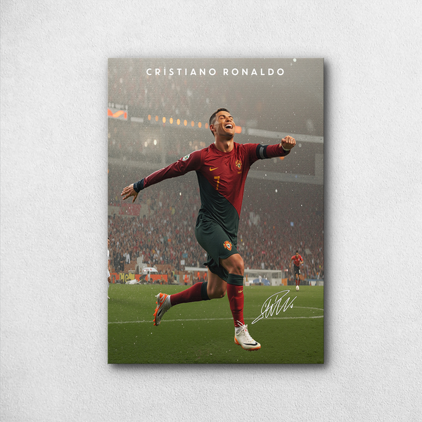 Cristiano Ronaldo “Victory In The Rain” Celebration Poster - Poster by Aarohi PixelPrint