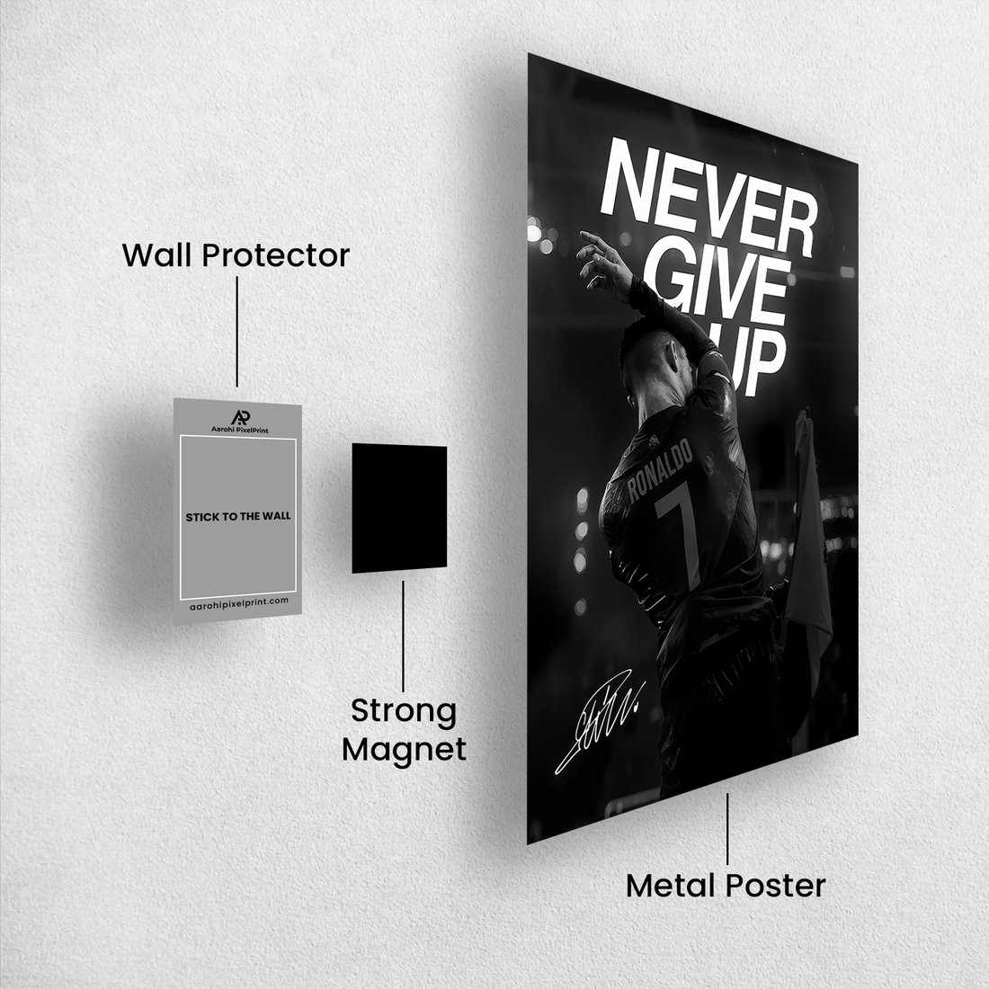 Cristiano Ronaldo “Never Give Up” Motivational Poster