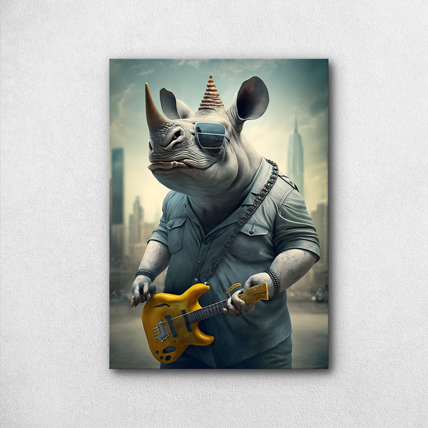 Rockin' Rhino - Poster by Aarohi PixelPrint
