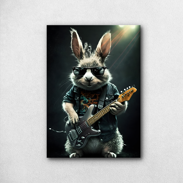 Strum Bunny - Poster by Aarohi PixelPrint