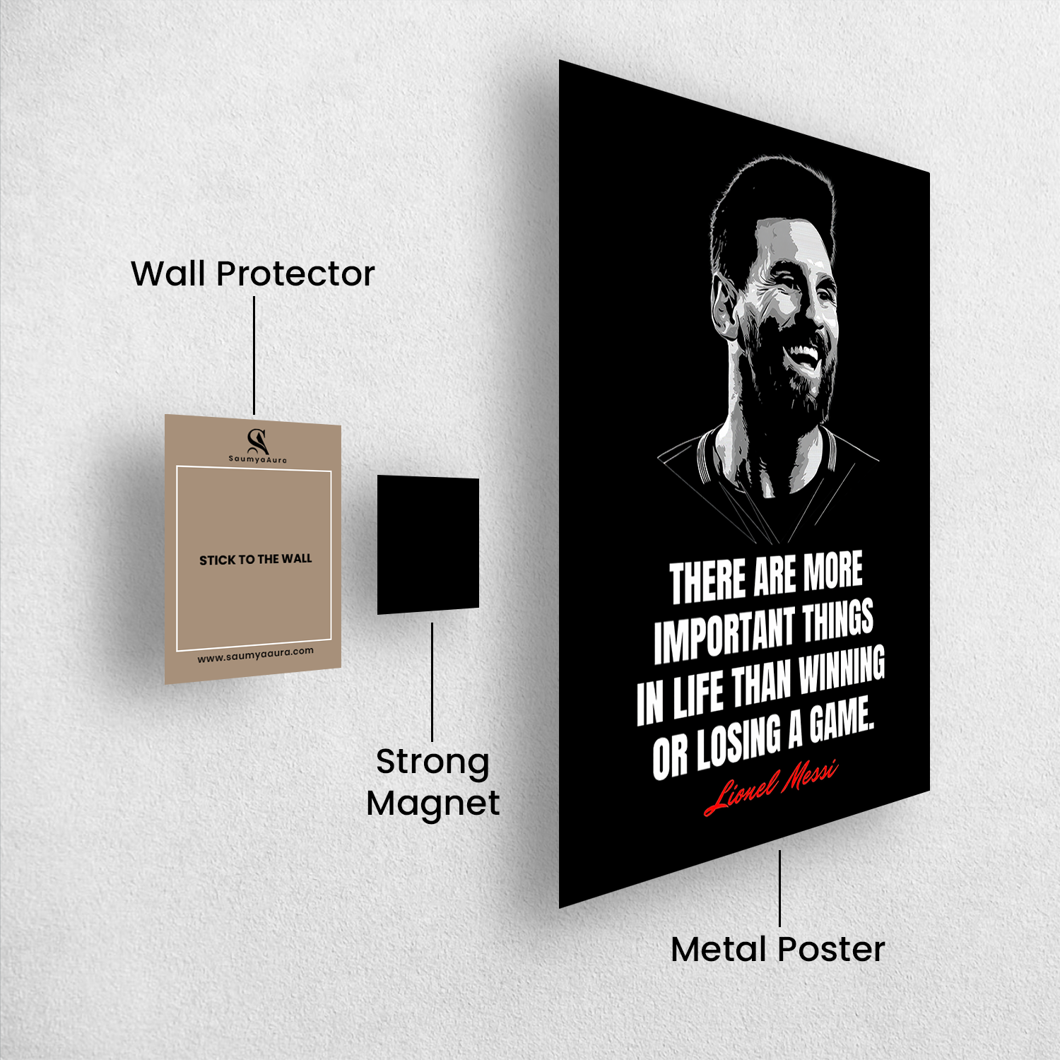 Lionel Messi Inspirational Life Quote Poster