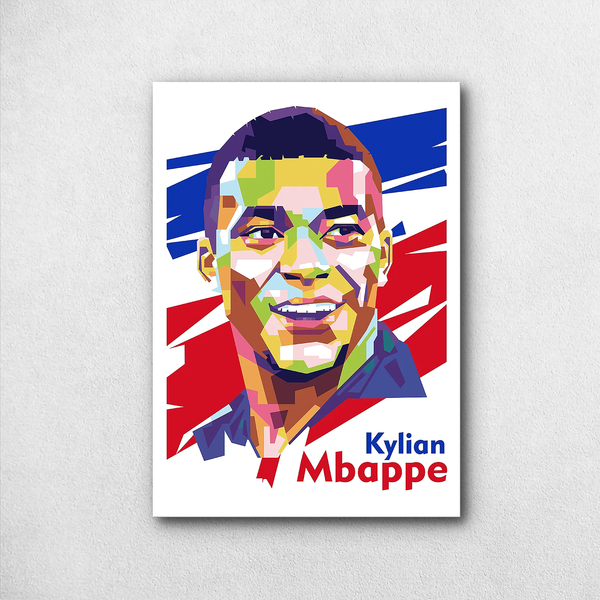 Kylian Mbappé WPAP Poster – French Pop Art Portrait Wall Decor - Poster by Aarohi PixelPrint