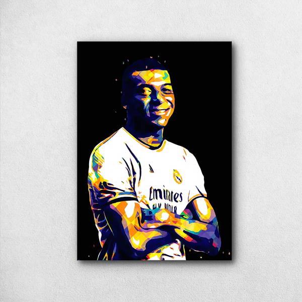 Kylian Mbappé Real Madrid Poster – WPAP Style Art | Limited Edition Print - Poster by Aarohi PixelPrint