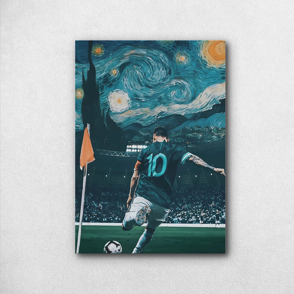 Lionel Messi Starry Night Poster – Artistic Football Tribute | Premium Poster