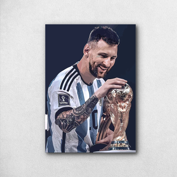 Lionel Messi World Cup Victory Poster – Argentina's GOAT Moment | Premium Poster