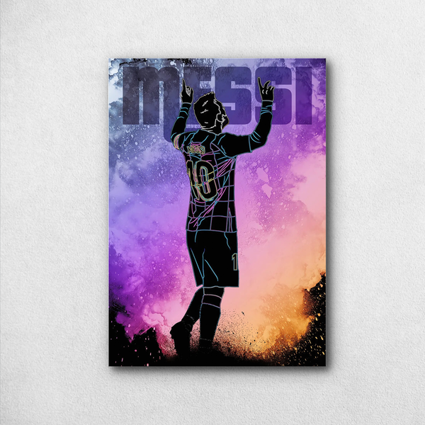 Lionel Messi Neon Tribute Poster – Futuristic Art | Premium Print