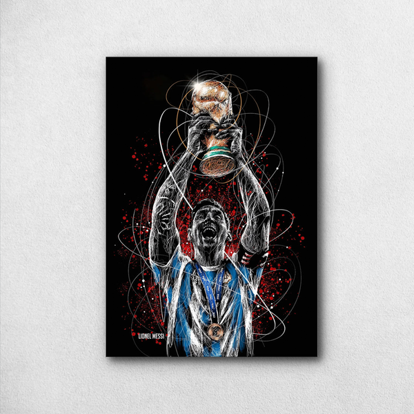 Lionel Messi Electric World Cup Poster – Futuristic Champion Art | Premium Print