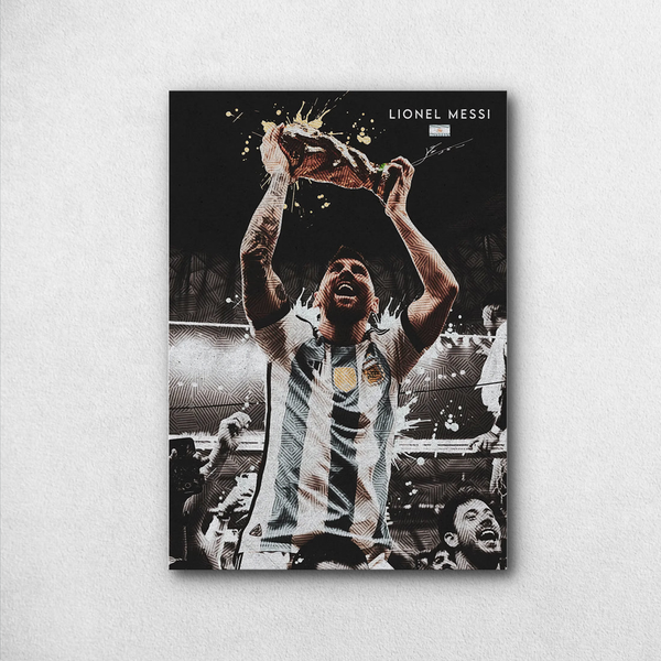 Lionel Messi World Cup Victory Poster – Argentina Champion Art | Premium Print