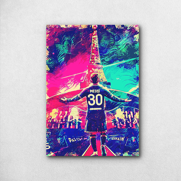 Lionel Messi Paris Dream Poster – PSG & Eiffel Tower Art | Premium Print