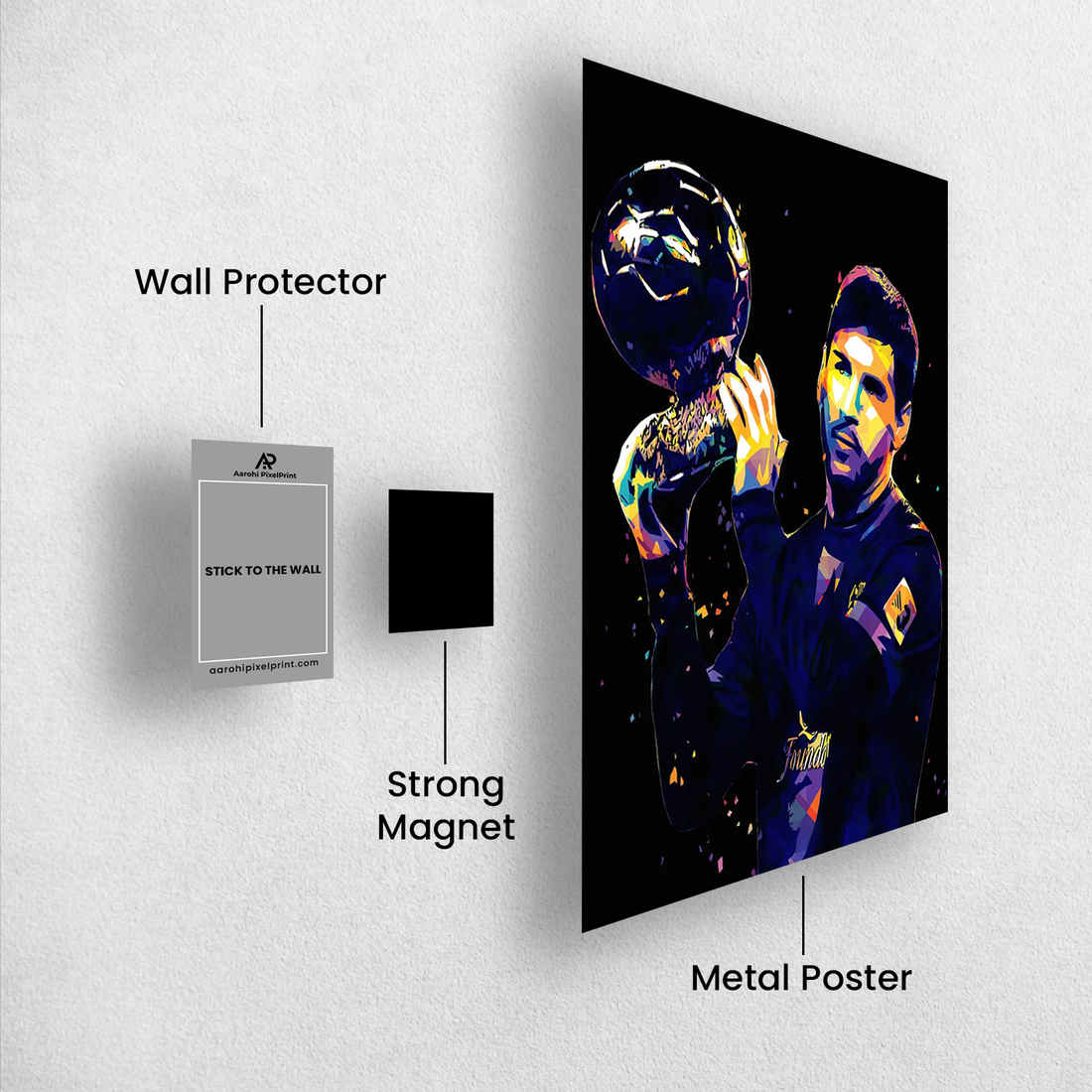 Lionel Messi Ballon d’Or Poster – Abstract Digital Art | Premium Poster