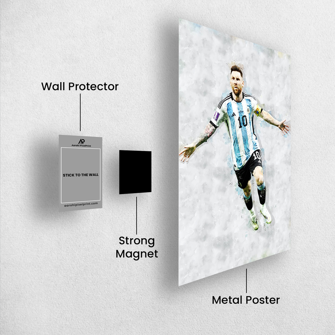Lionel Messi Goal Celebration Poster – Argentina’s Flying Icon | Premium Poster