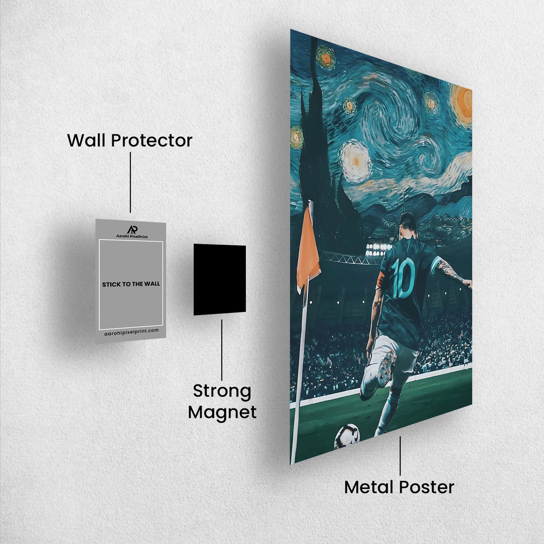 Lionel Messi Starry Night Poster – Artistic Football Tribute | Premium Poster