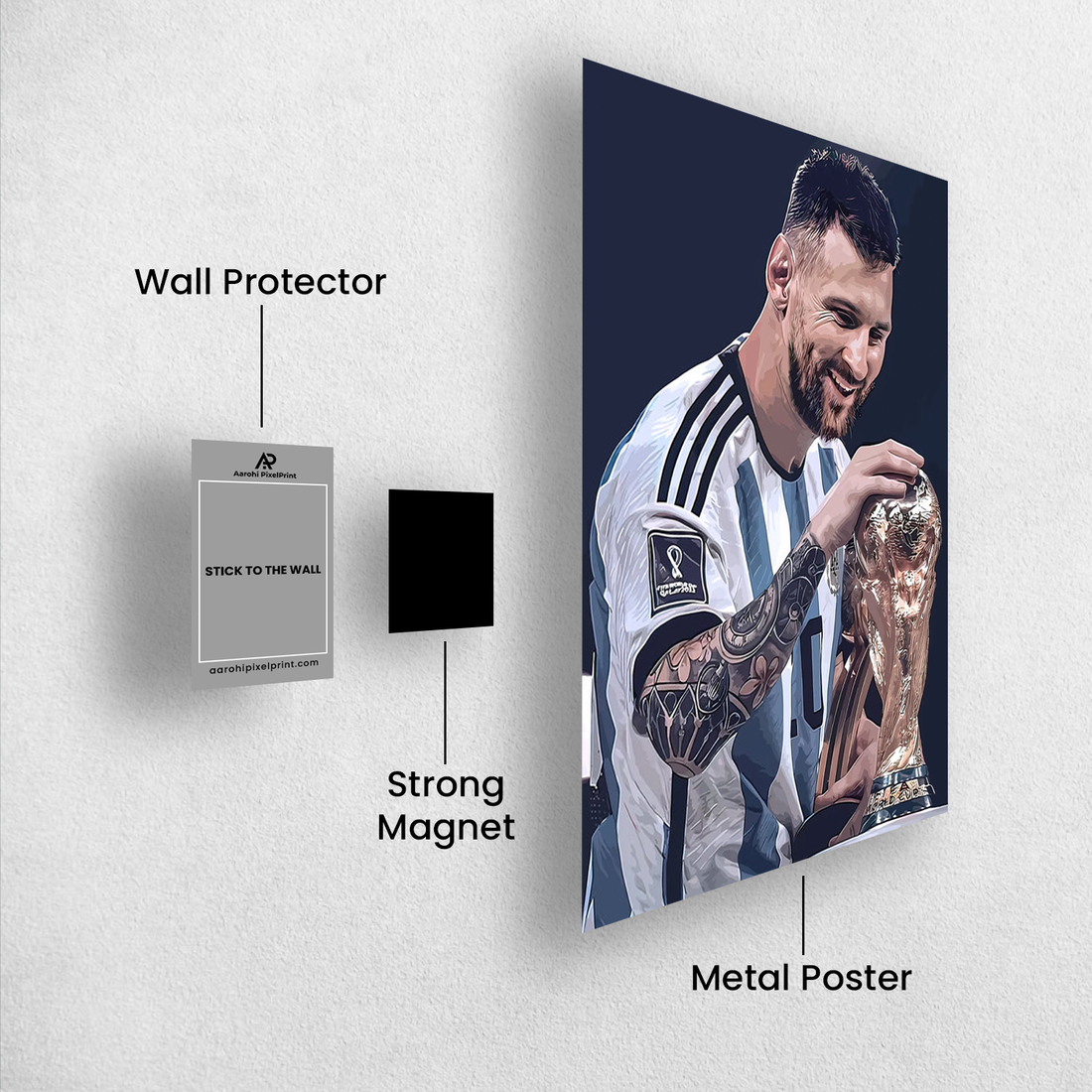 Lionel Messi World Cup Victory Poster – Argentina's GOAT Moment | Premium Poster