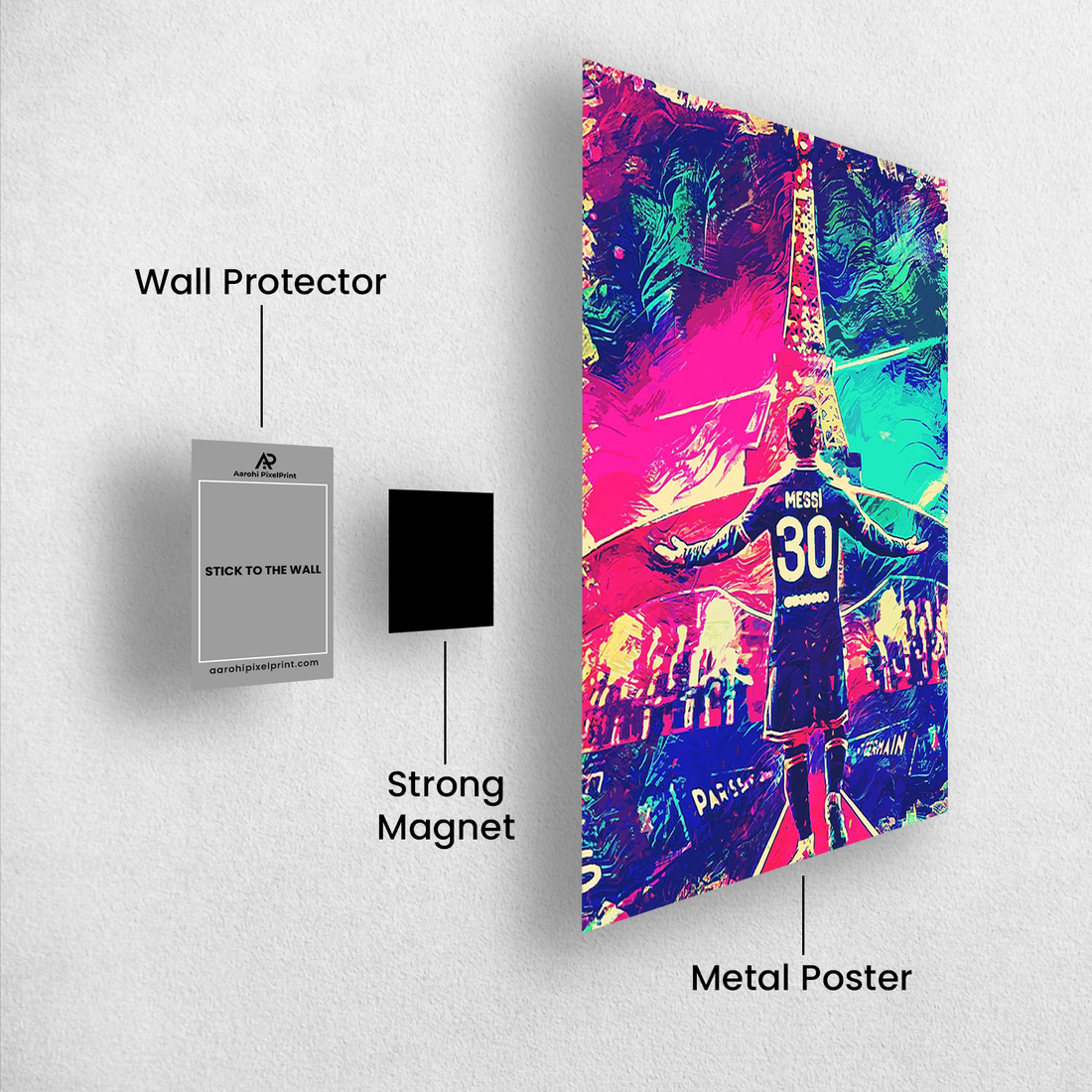 Lionel Messi Paris Dream Poster – PSG & Eiffel Tower Art | Premium Print