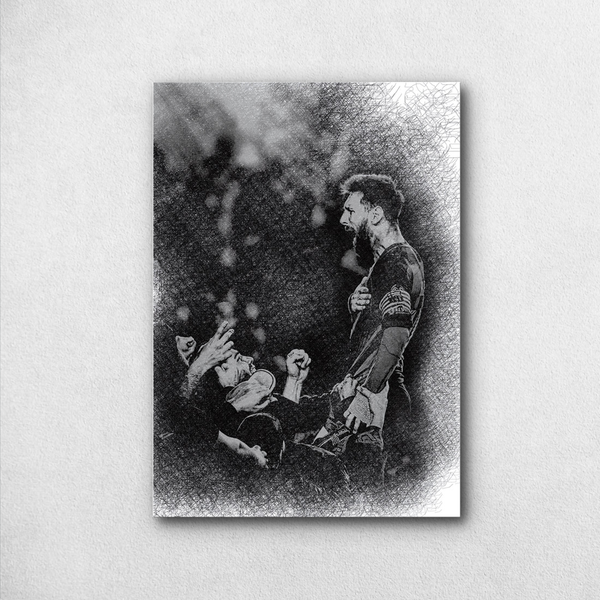 Lionel Messi Passion Poster FC Barcelona Iconic Celebration | Sketch Poster - Poster by Aarohi PixelPrint