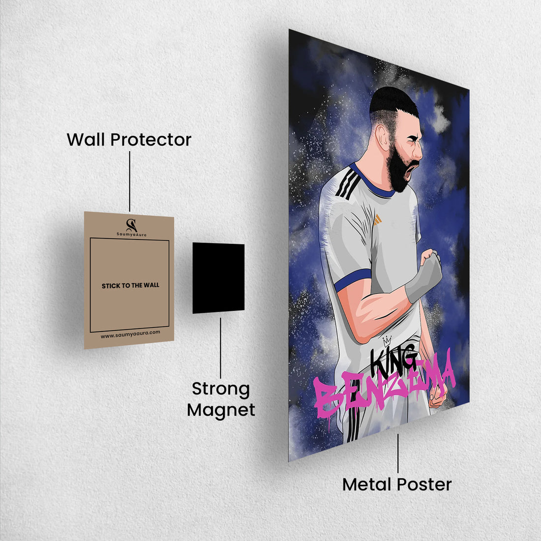 Karim Benzema – Street King Roar | Graffiti-Style Power Poster - Poster by Aarohi PixelPrint