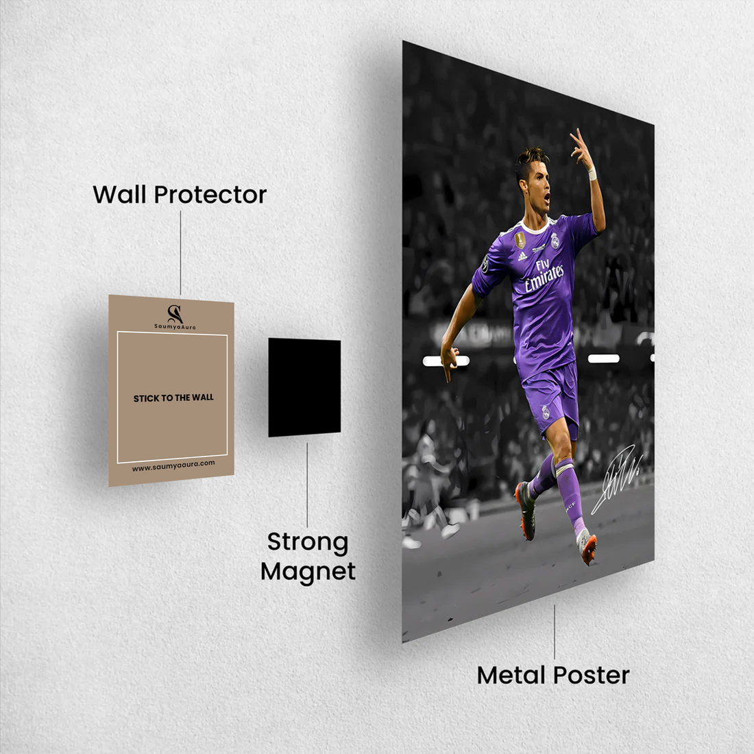 Cristiano Ronaldo Iconic Celebration Poster – Real Madrid UCL Final | Premium Print - Poster by Aarohi PixelPrint
