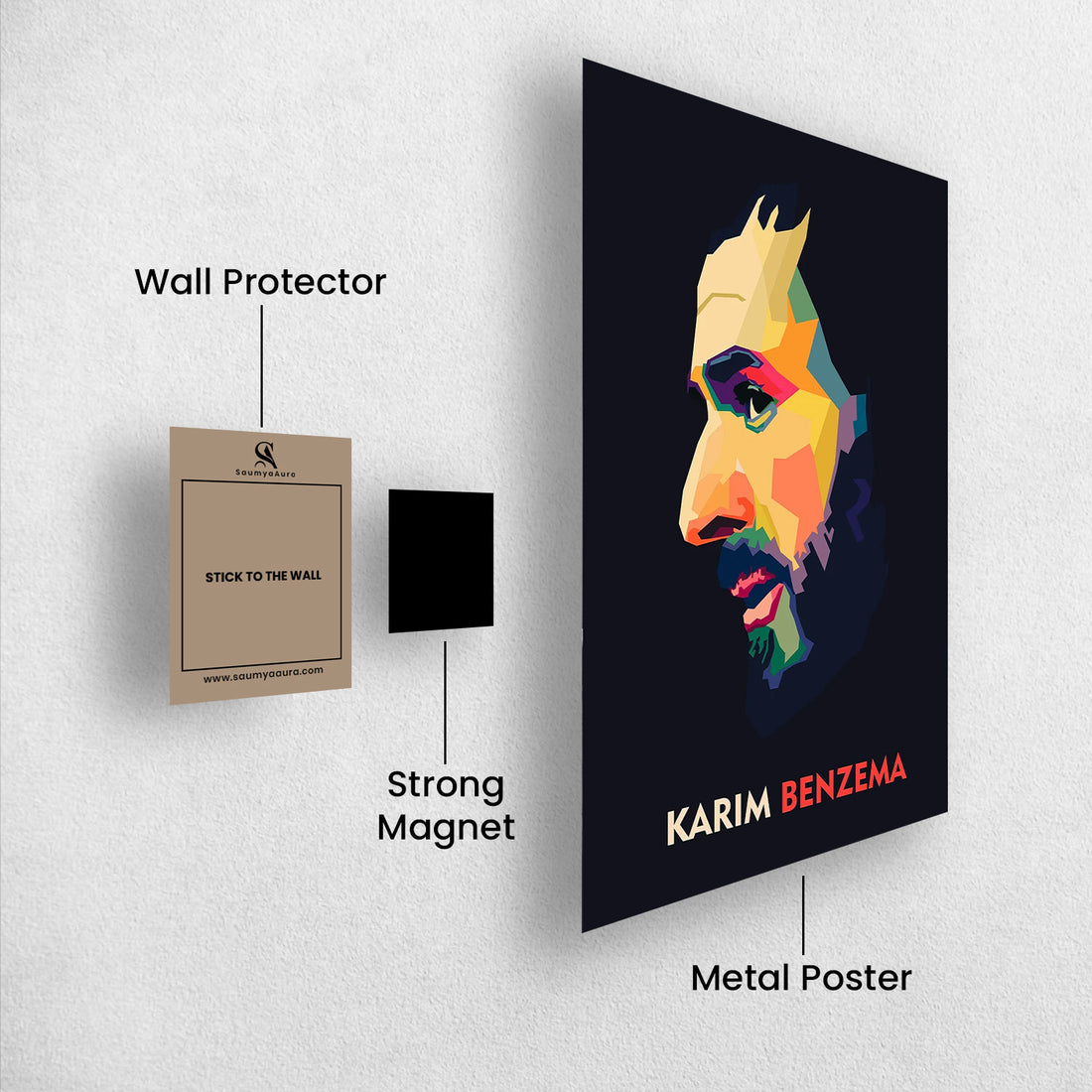 Karim Benzema – The Art of Focus | WPAP Portrait Poster - Poster by Aarohi PixelPrint