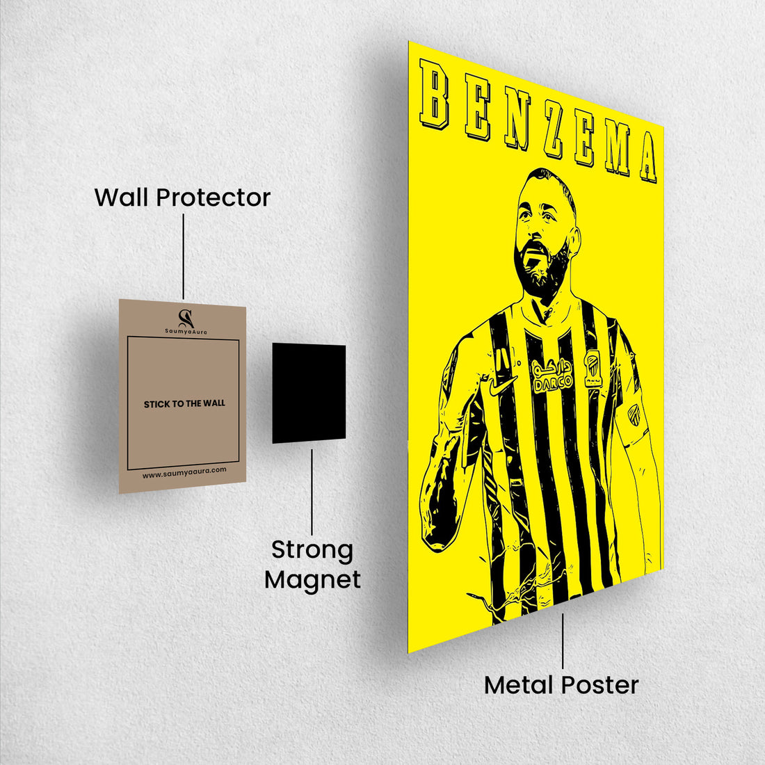 Karim Benzema – The Saudi Strikeforce | Al-Ittihad Graffiti Poster - Poster by Aarohi PixelPrint