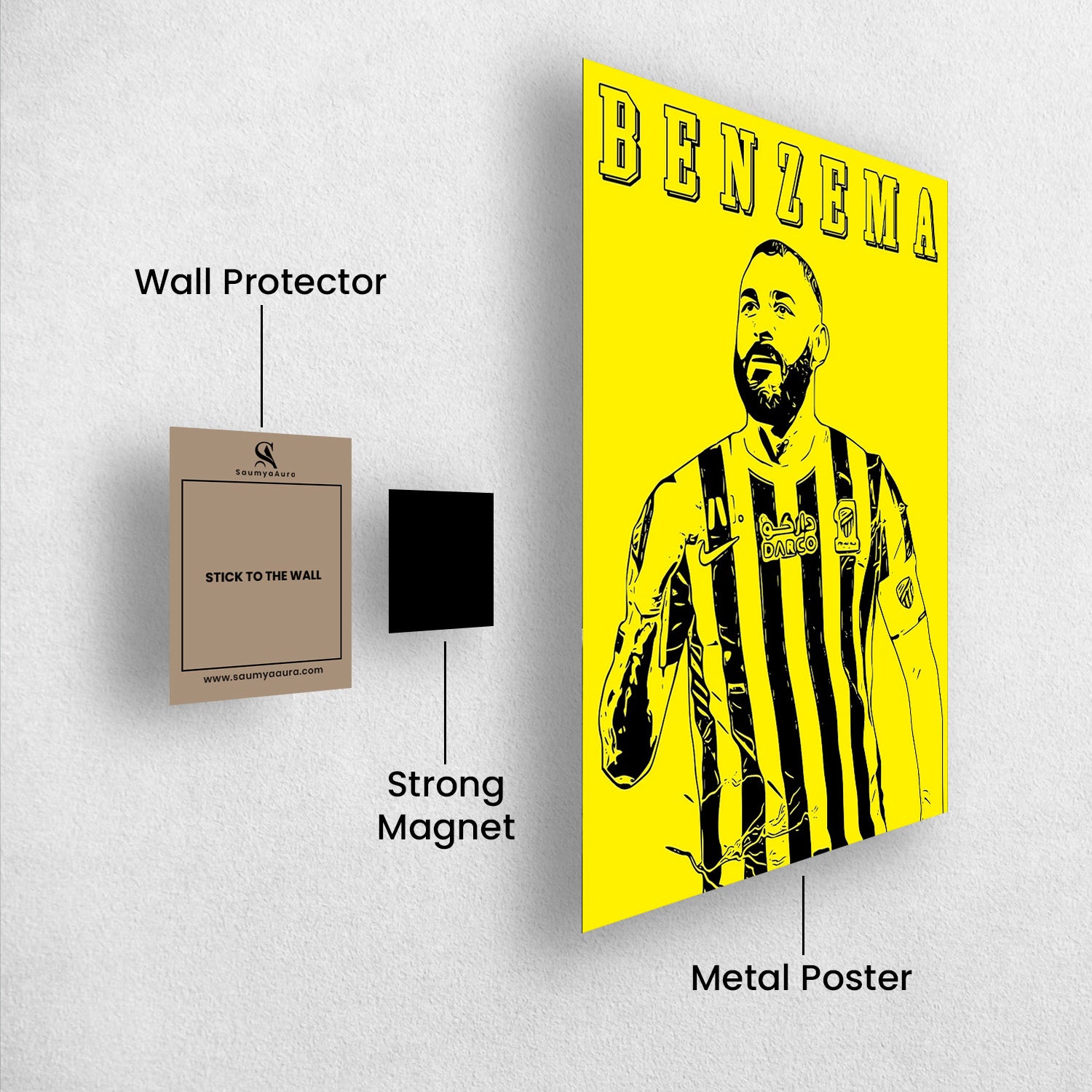 Karim Benzema – The Saudi Strikeforce | Al-Ittihad Graffiti Poster