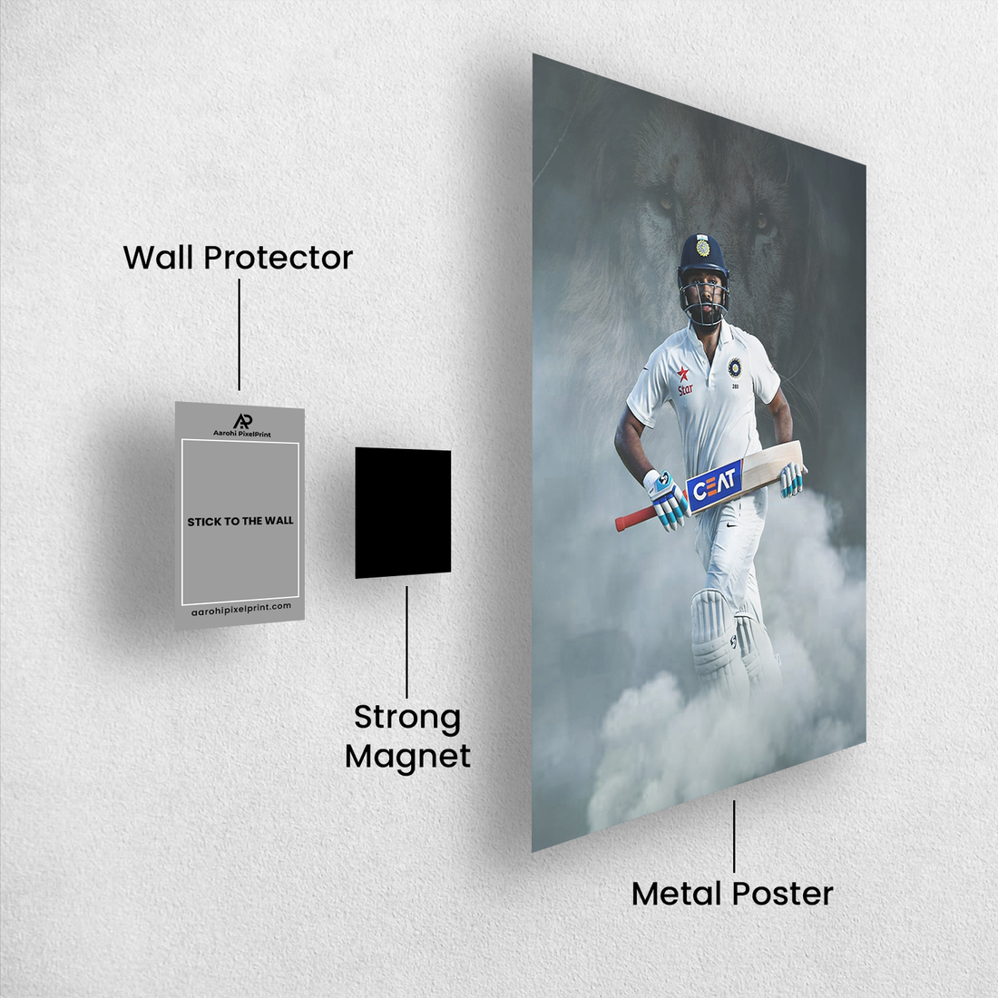 Rohit Sharma Poster – The Calm Before the Roar | Metal Poster