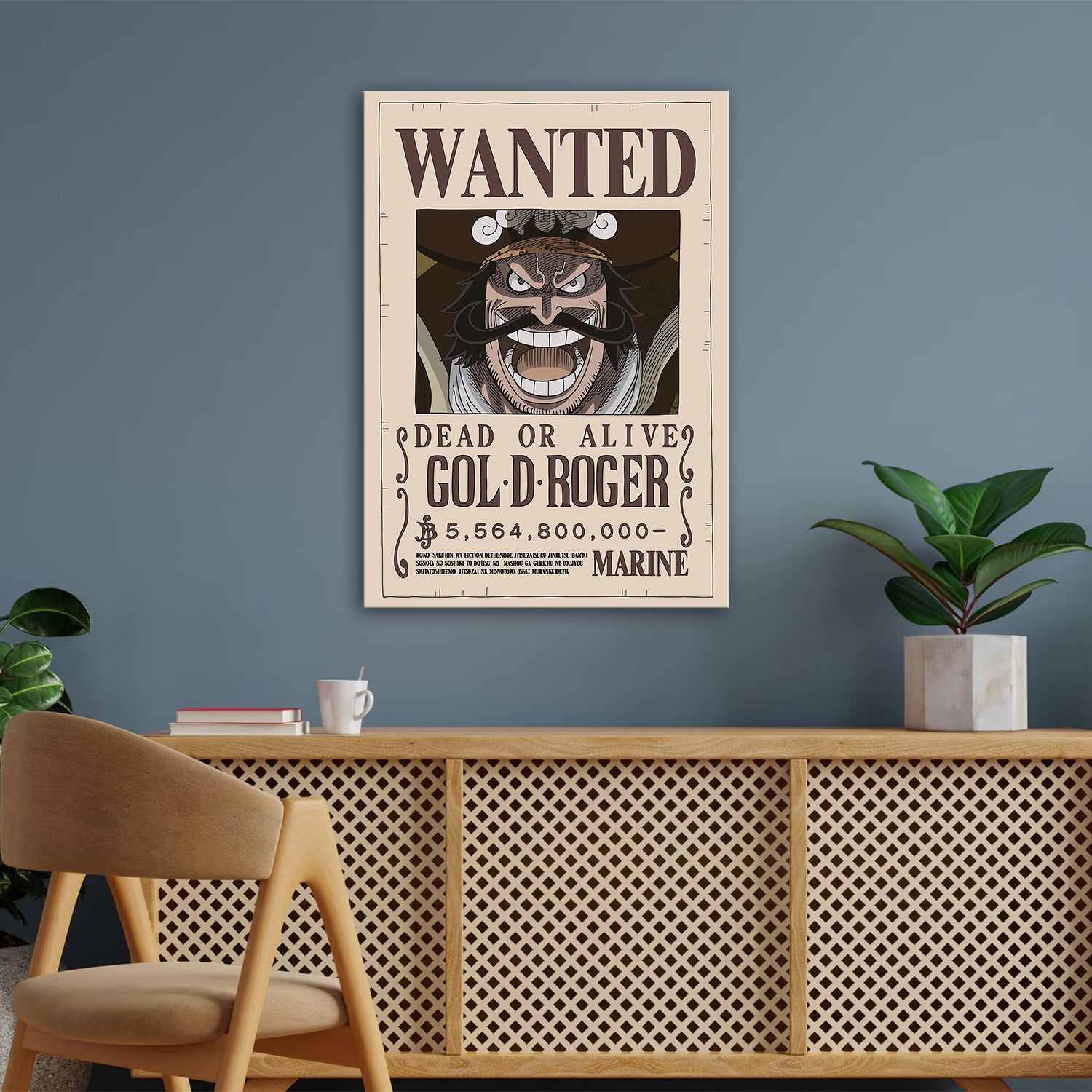 Gold D. Roger Wanted - One Piece Metal Poster Media 3