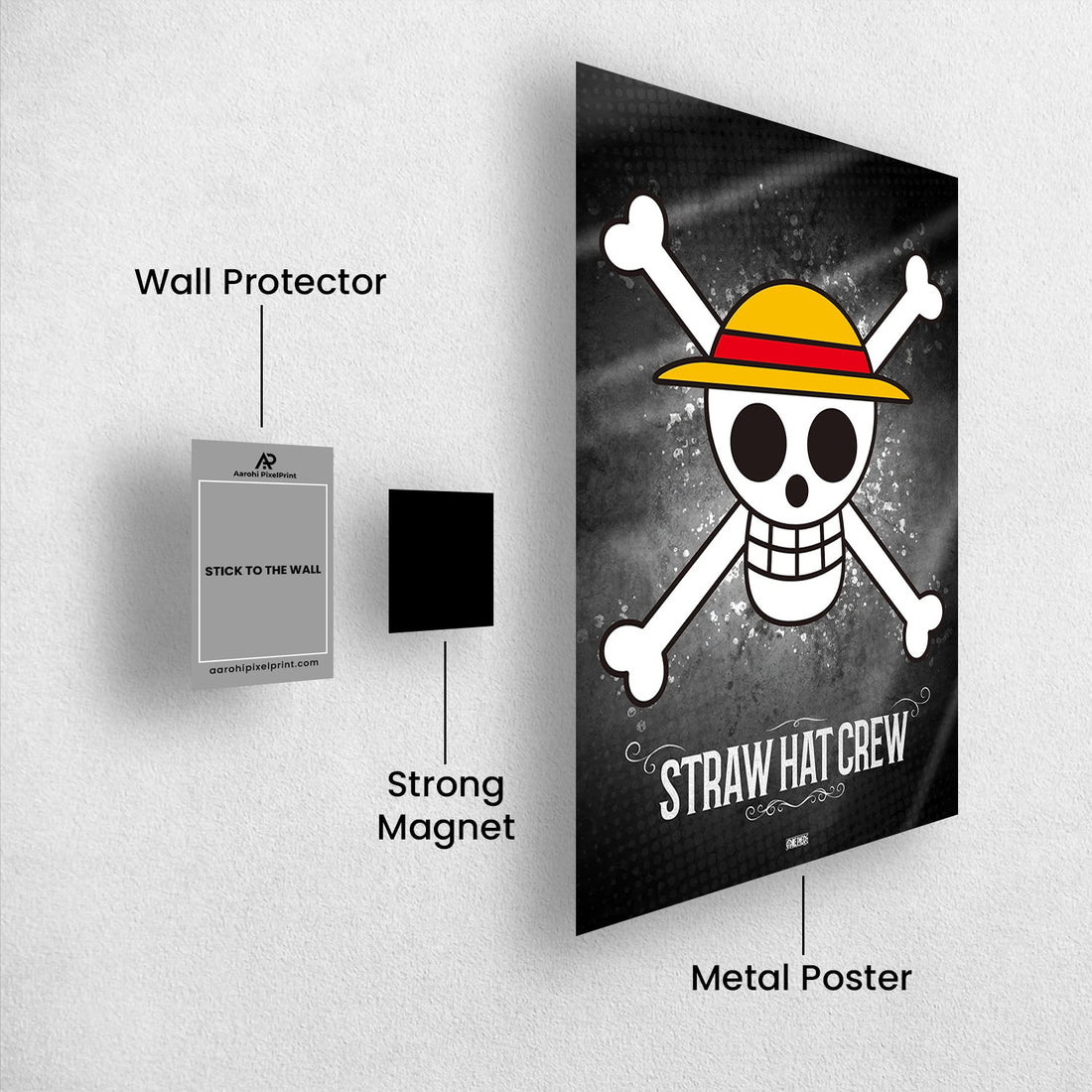Jolly Rogers Straw Hat Crew - One Piece Metal Poster Media 1