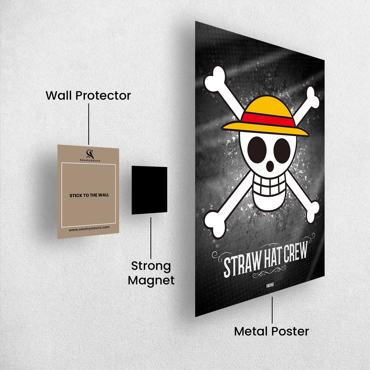 Jolly Rogers Straw Hat Crew - One Piece Metal Poster Media 2