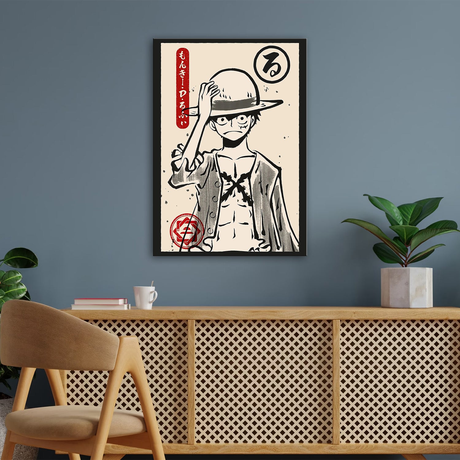 Monkey D. Luffy Ukiyo-e - One Piece Metal Poster Media 3