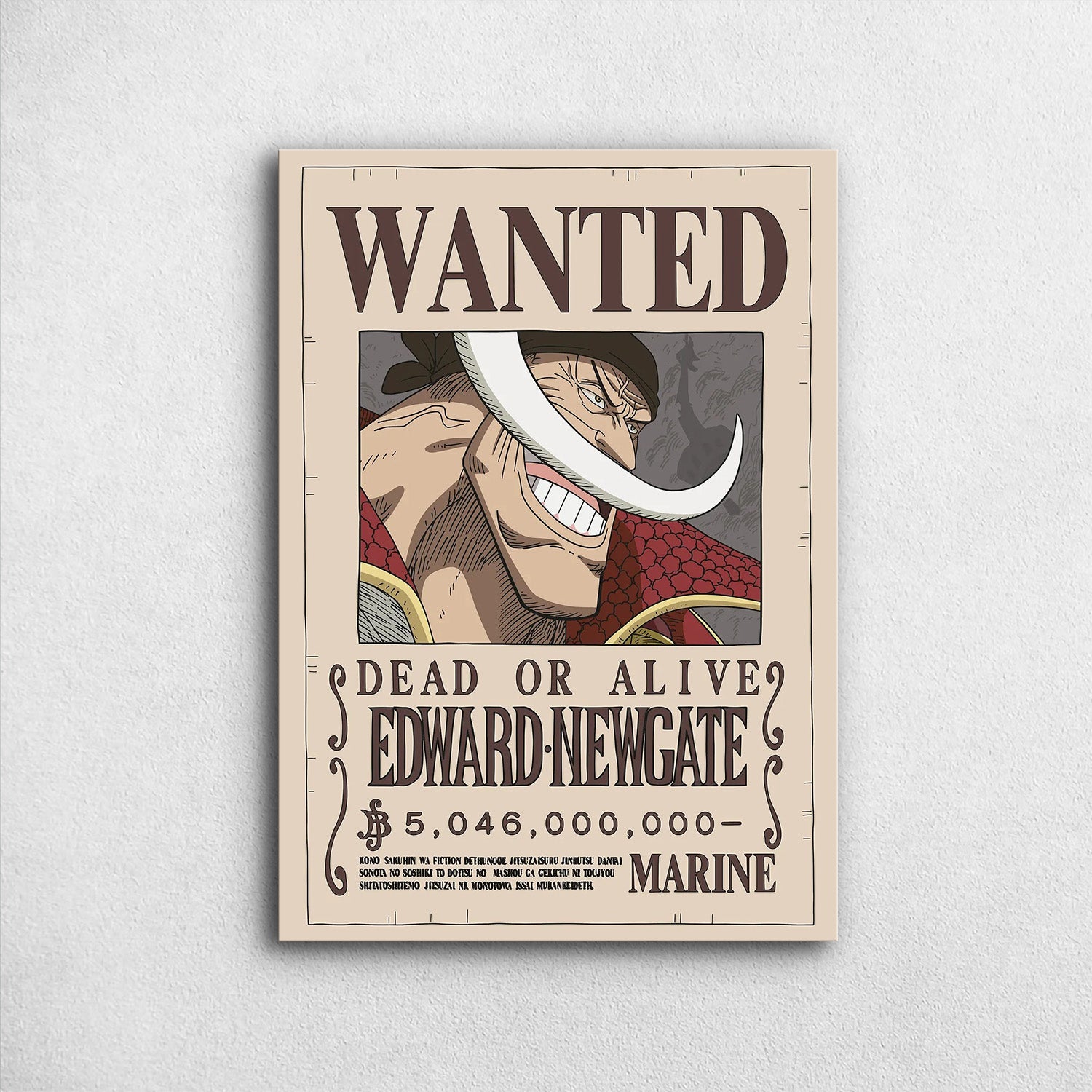 Edward Newgate Wanted - One Piece Metal Poster Media 1