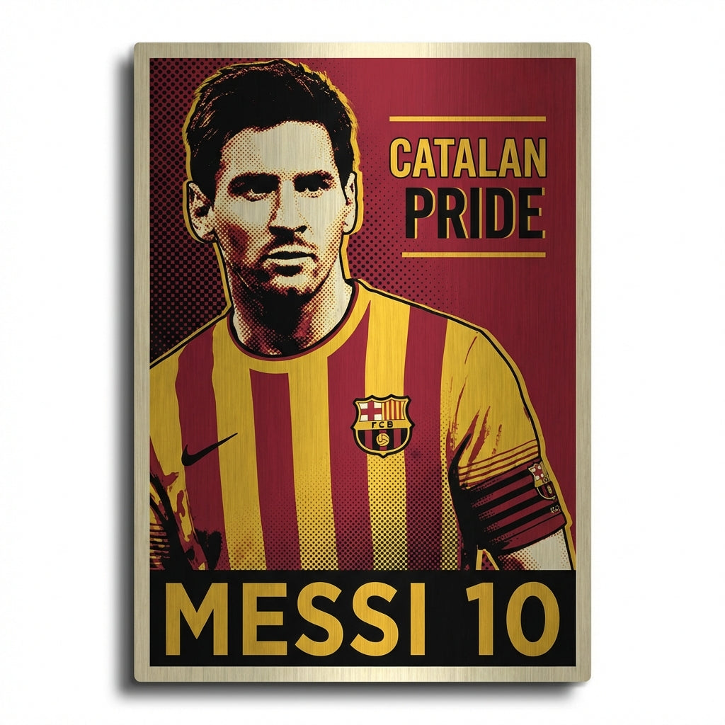 Messi Pop Art Poster - Senyera Yellow & Red Edition