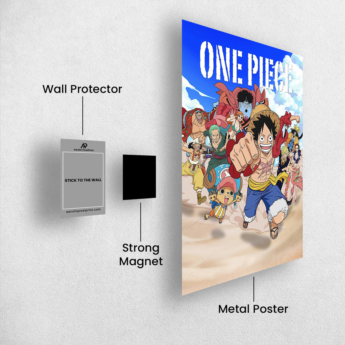 One Piece_ Straw Hat Crew Charge - One Piece Metal Poster Media 1