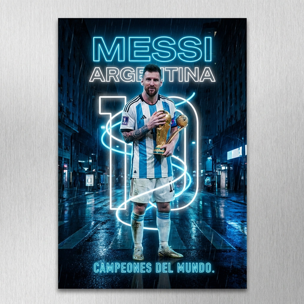 Messi Minimalist Poster - Neon Green & Black Edition