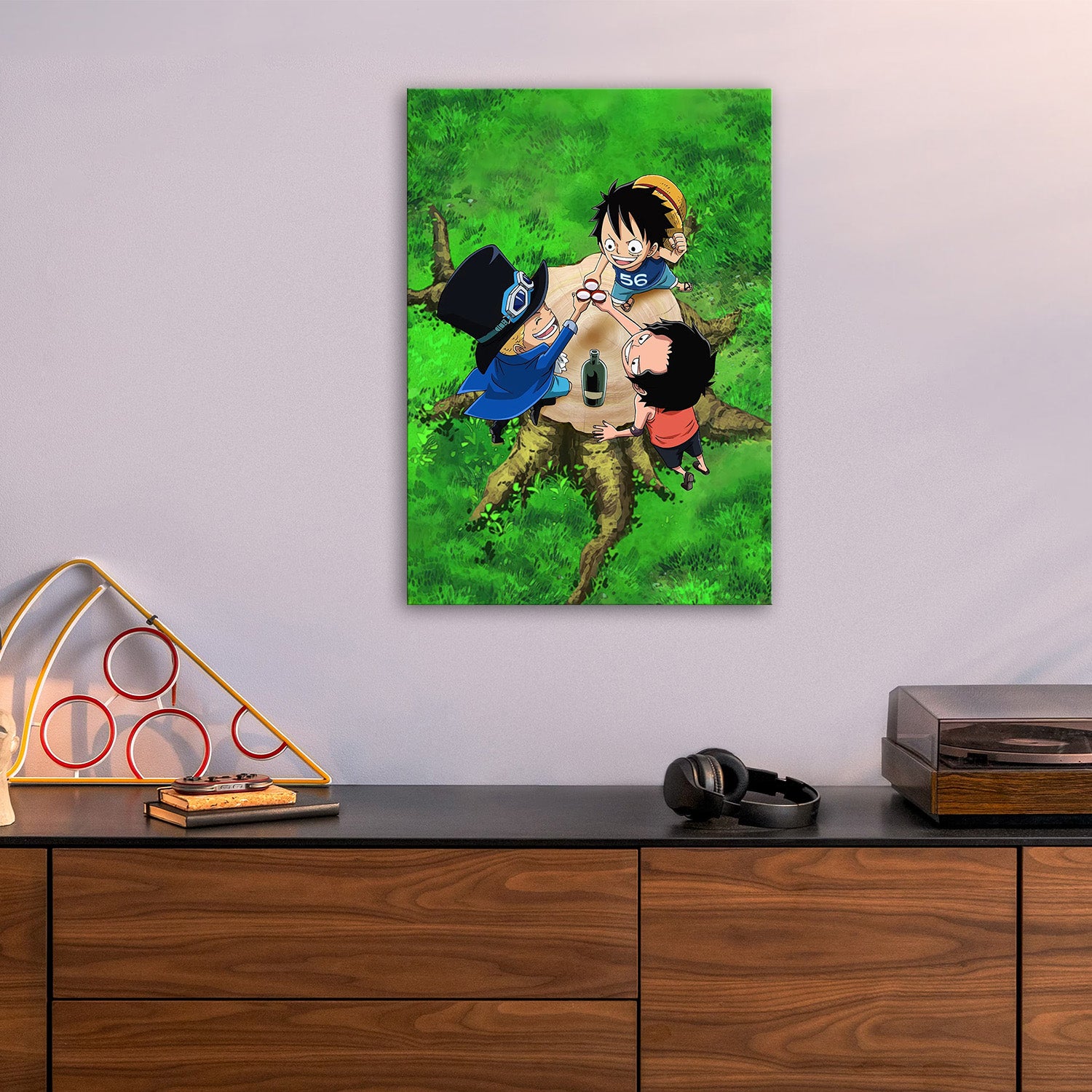 Luffy_ Sabo and Ace toast - One Piece Metal Poster Media 5