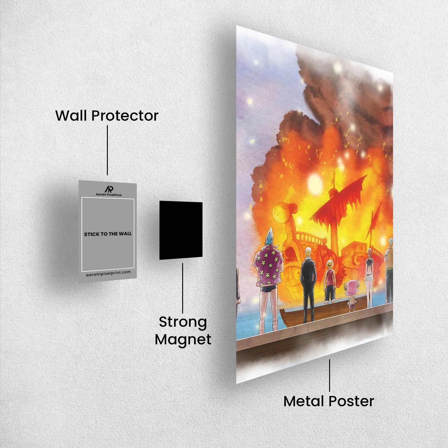 Iconic Watercolor Farewell To Going Merry - One Piece Metal Poster Media 2